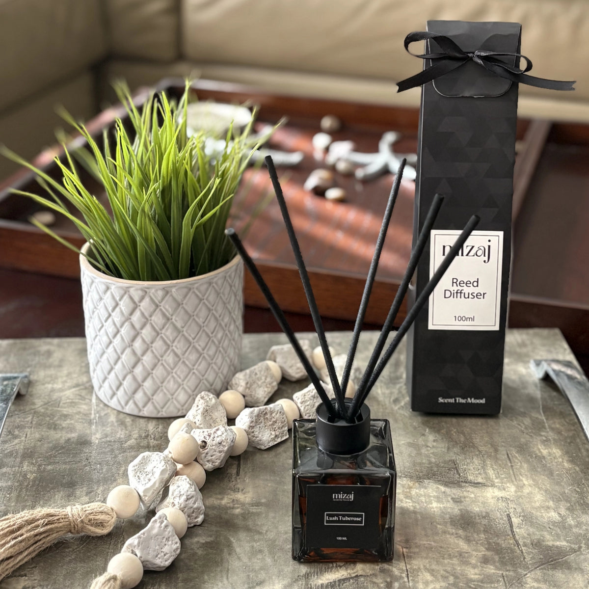 Lush Diffuser Lush Tuberose Reed Diffuser by Mizaj – Mizaj Home Fragrances